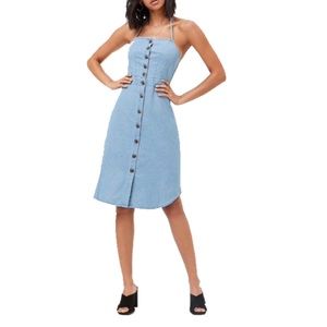 Chambray / Denim Apron Button dress